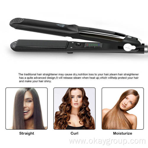 Flat Iron Straightening Iron Curler Steam Hair Straightener